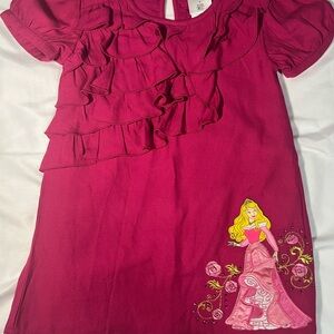 Disney Store Aurora Sleeping Beauty Pink Ruffle Dress Girls Size 4 NWOT